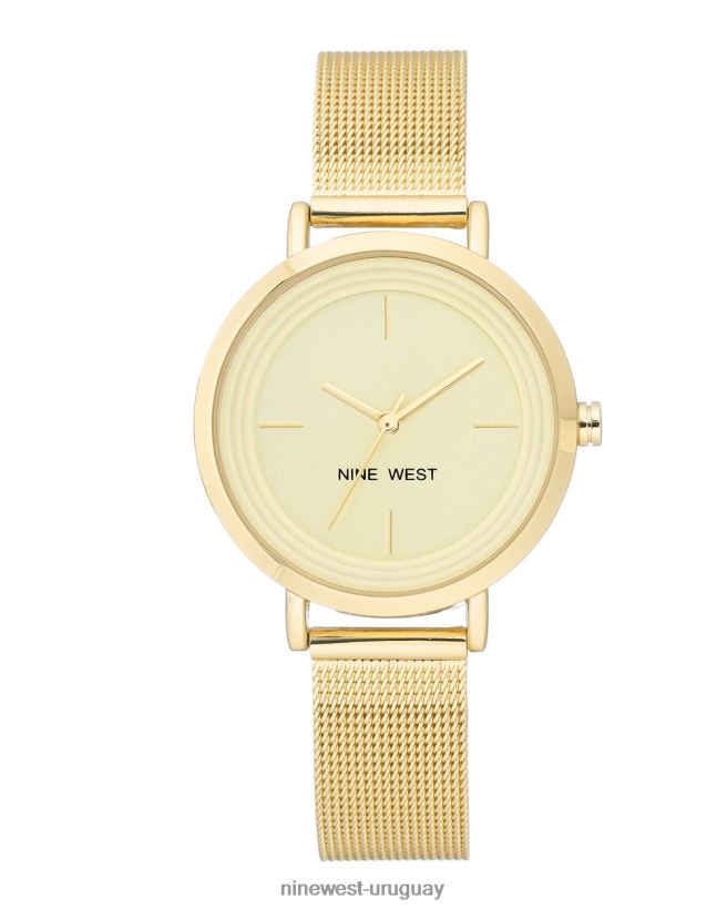 BD04222869 Nine West reloj de pulsera de malla minimalista tono dorado