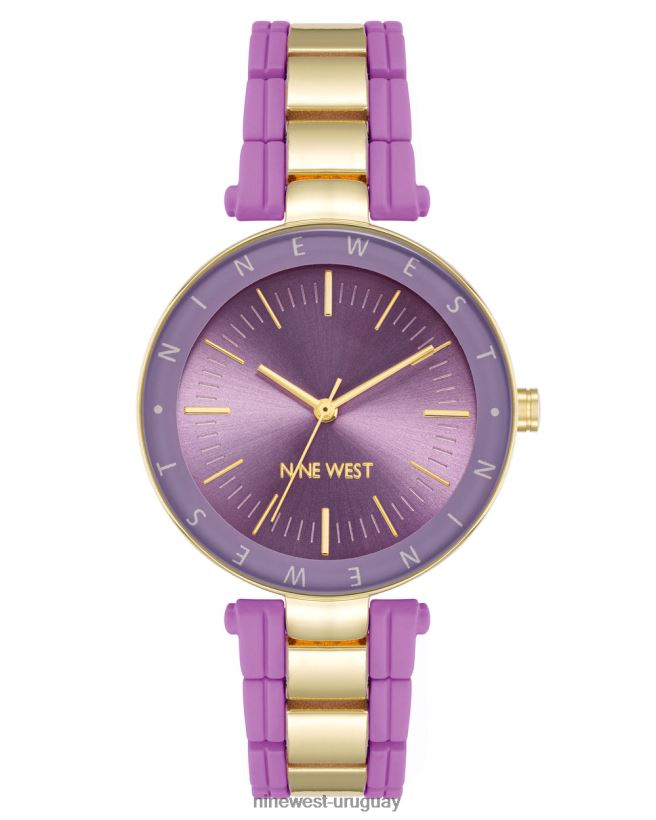 BD04222880 Nine West reloj con pulsera de goma y metal