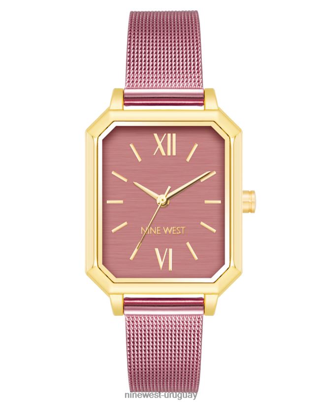 BD04222890 Nine West reloj con pulsera de malla y caja octogonal rosa