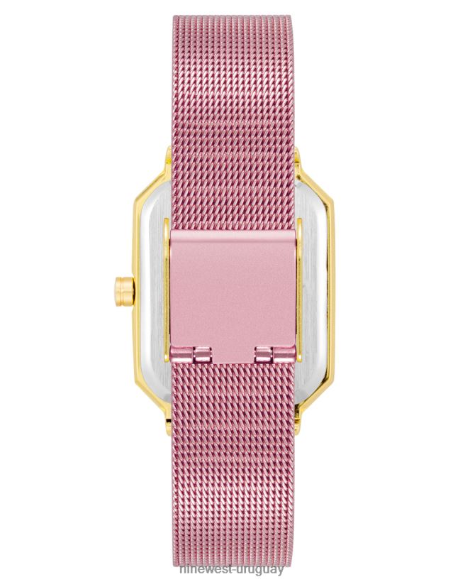 BD04222890 Nine West reloj con pulsera de malla y caja octogonal rosa