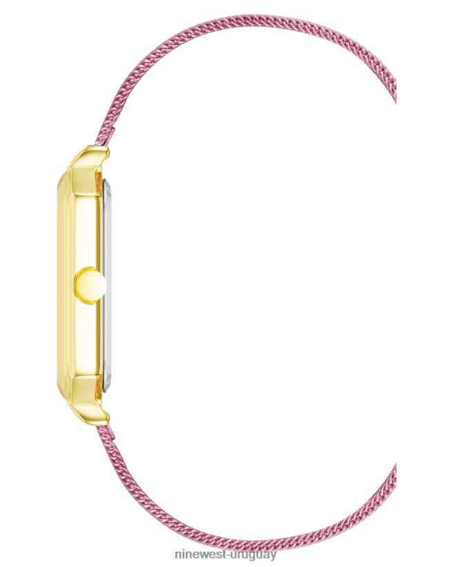 BD04222890 Nine West reloj con pulsera de malla y caja octogonal rosa