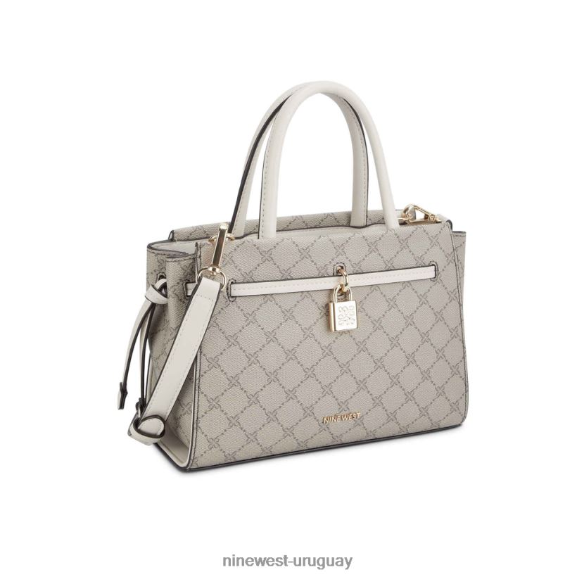 BD04222643 Nine West bolso mini elara logotipo beige/leche