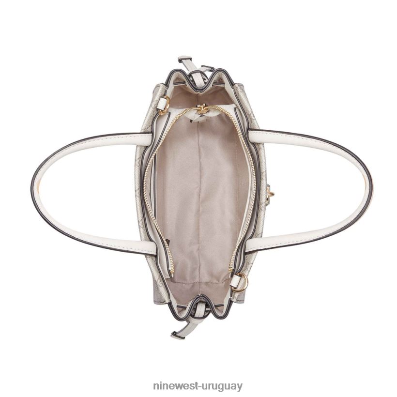 BD04222643 Nine West bolso mini elara logotipo beige/leche