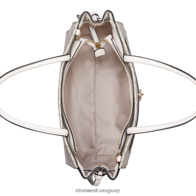 BD04222690 Nine West bolso elara logotipo beige/leche