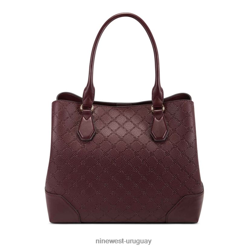 BD04222734 Nine West bolso de mano brooklyn jet set logotipo de merlot