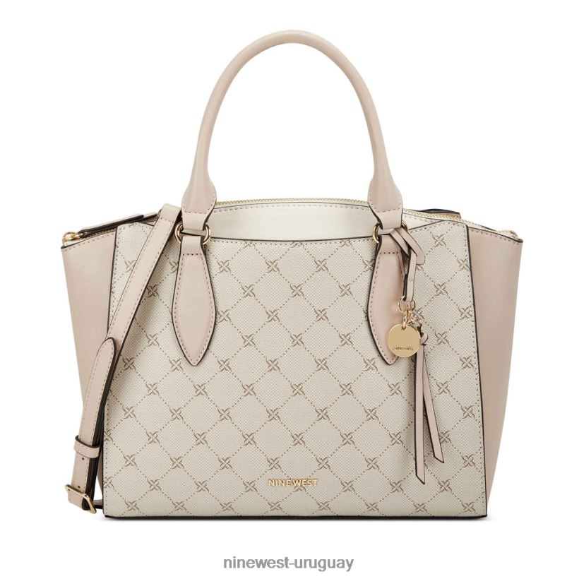 BD04222752 Nine West bolso satchel jet set con estampado de cachemira logotipo de seta/mármol