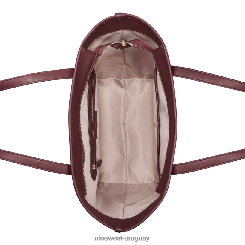 BD04222695 Nine West bolso de esmeril logotipo marrón/merlot