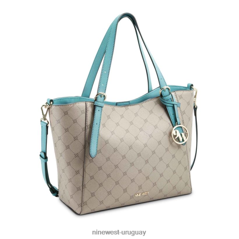 BD04222703 Nine West bolso tote kylee mediano logotipo de avellana/verdín