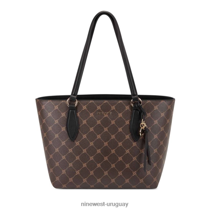 BD04222709 Nine West bolso shopper pequeño con estampado de cachemira marrón/negro