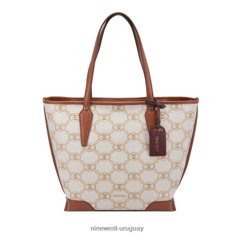 BD04222720 Nine West bolso de esmeril logotipo dorado/bronceado silla de montar