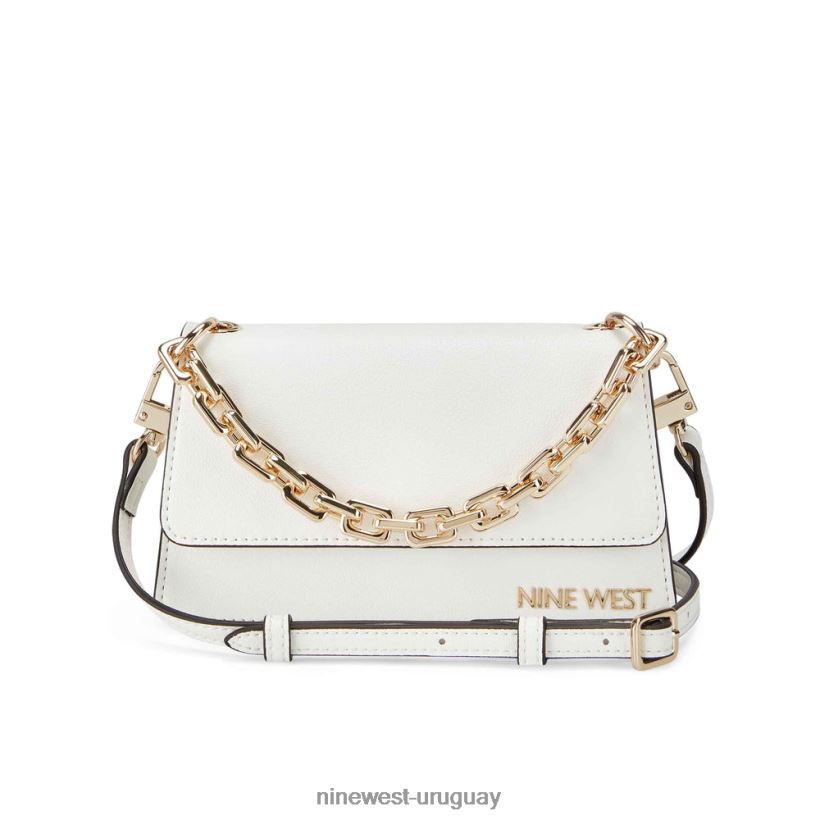 BD04222416 Nine West mini bandolera anais con solapa Blanco óptico