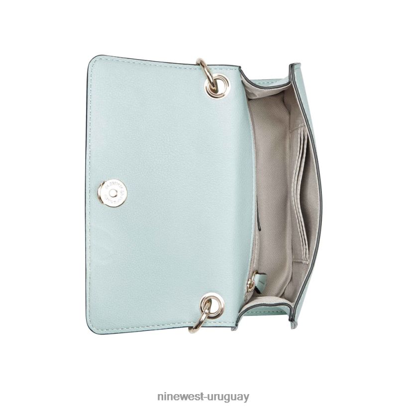 BD04222417 Nine West mini bandolera anais con solapa cristal marino