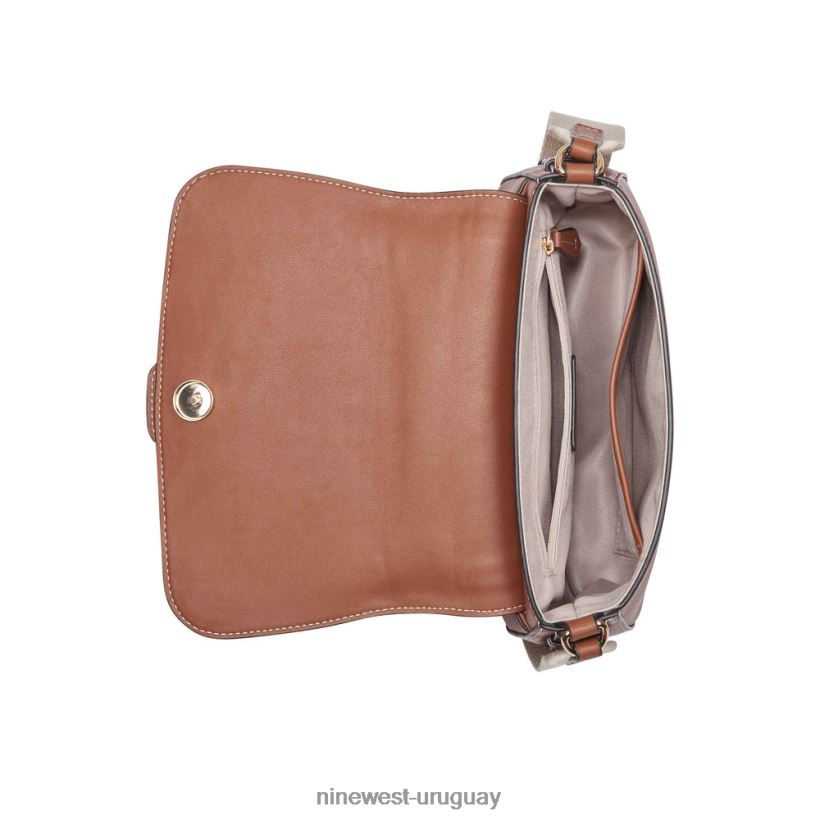 BD04222541 Nine West bandolera con solapa shirin lona color canela