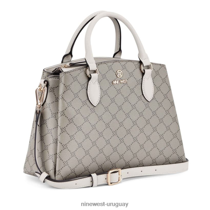 BD04222550 Nine West bandolera pequeña Zenith con tres compartimentos logotipo beige/leche
