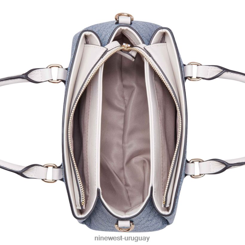 BD04222552 Nine West bandolera pequeña Zenith con tres compartimentos logotipo de cambray/leche