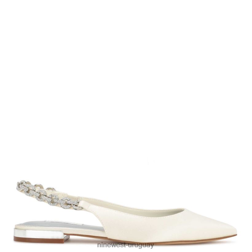 BD04222306 Nine West zapatos planos loriah cristal satinado marfil