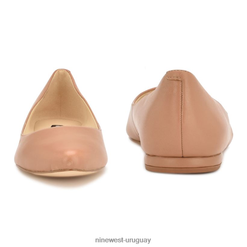 BD04222275 Nine West zapatos planos con punta de almendra cuero tostado claro