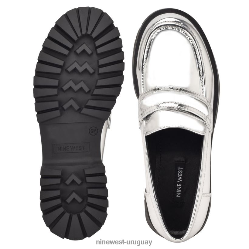 BD04222293 Nine West mocasines garren con suela dentada plata