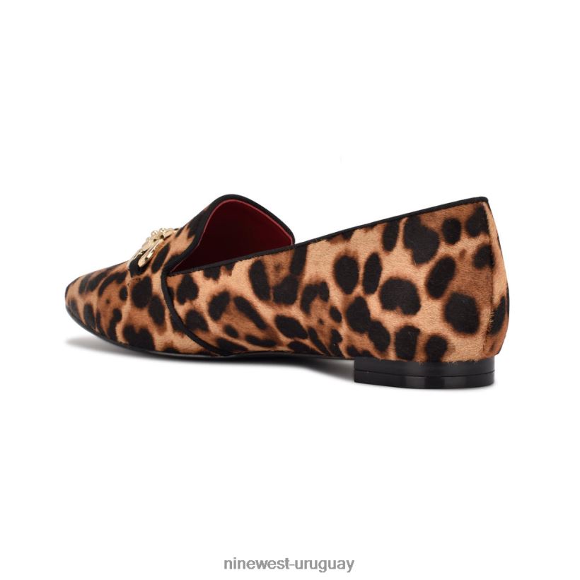 BD04222314 Nine West zapatos planos con punta puntiaguda ternero de leopardo