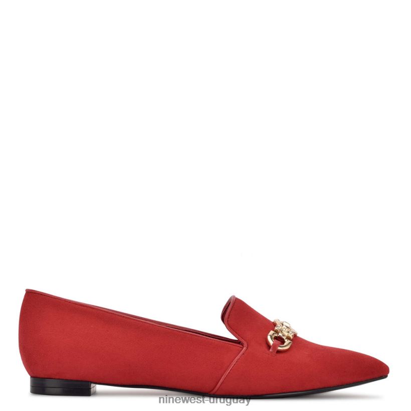 BD04222315 Nine West zapatos planos con punta puntiaguda gamuza roja