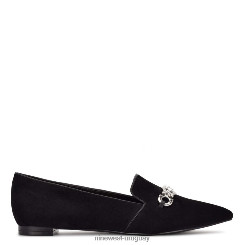 BD04222316 Nine West zapatos planos con punta puntiaguda ante negro