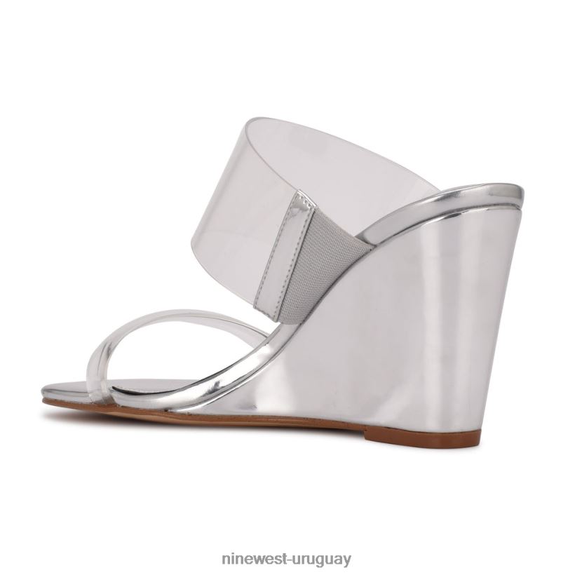 BD04221912 Nine West sandalias nats con cuña claro/plata