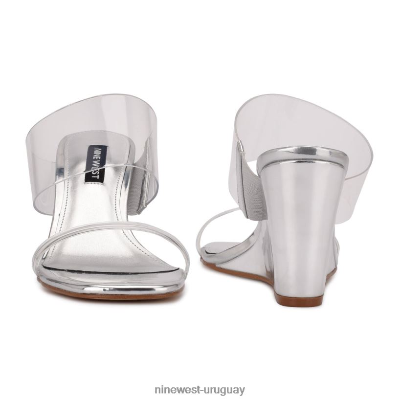 BD04221912 Nine West sandalias nats con cuña claro/plata
