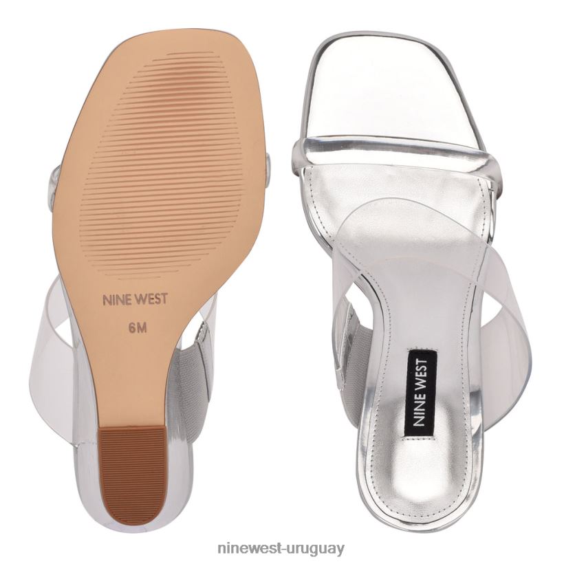 BD04221912 Nine West sandalias nats con cuña claro/plata
