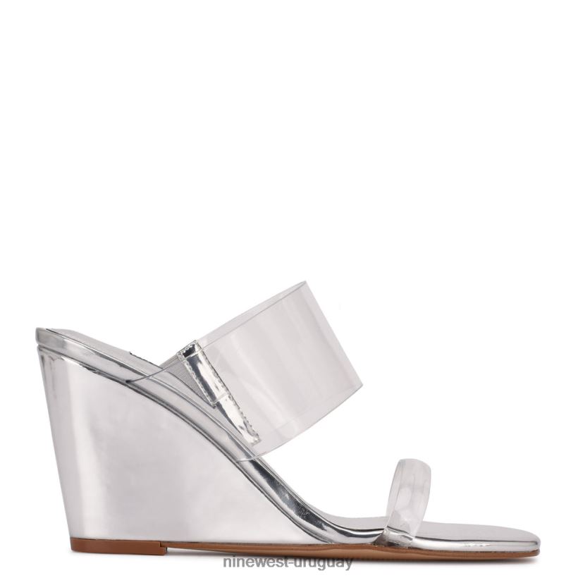 BD0422729 Nine West sandalias nats con cuña claro/plata