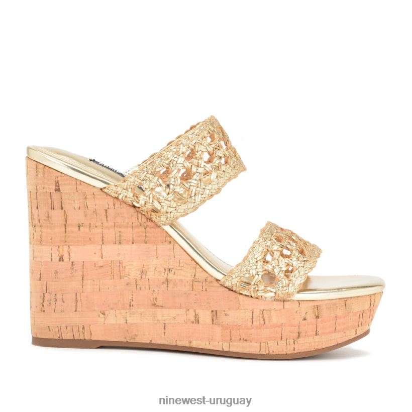 BD0422742 Nine West sandalias con cuña kalani platino