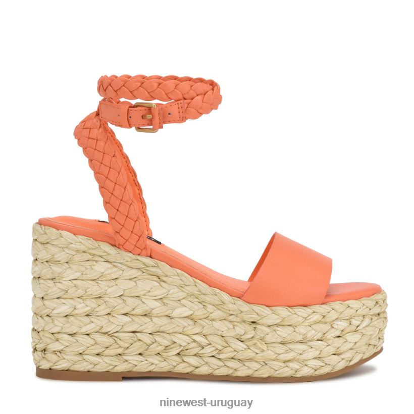 BD0422752 Nine West sandalias keily alpargatas con cuña naranja