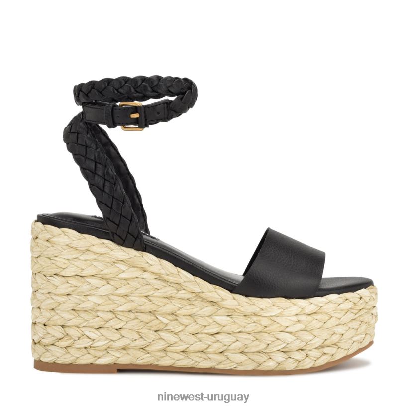 BD0422754 Nine West sandalias keily alpargatas con cuña negro