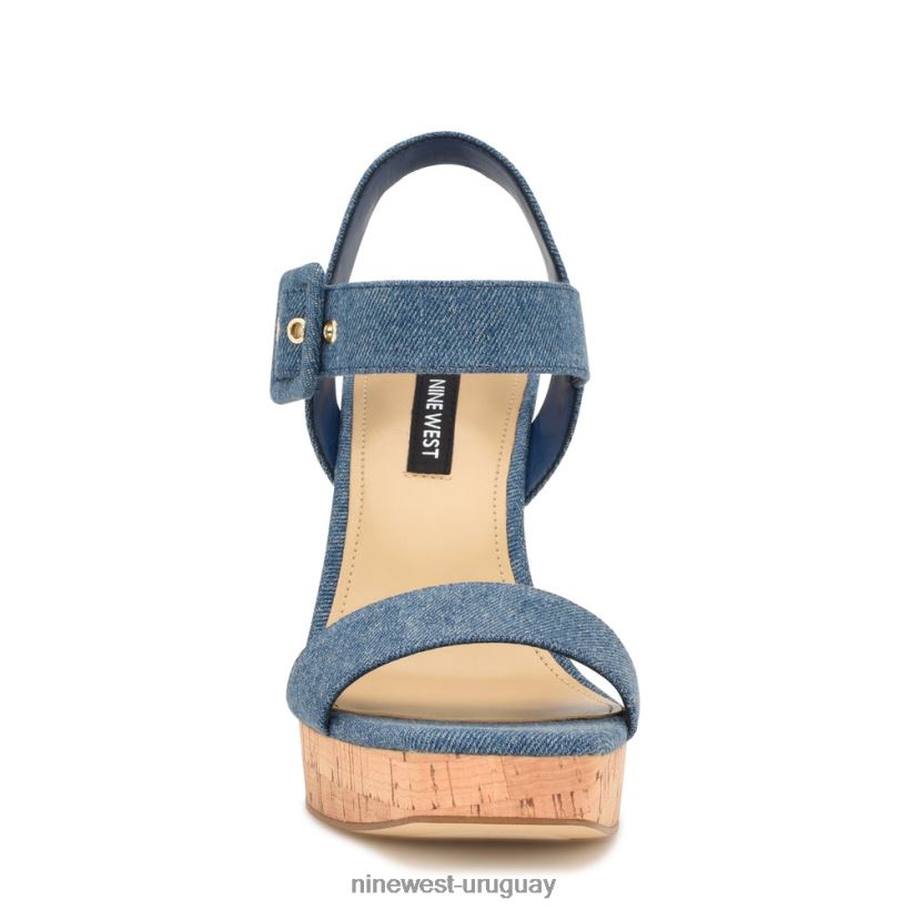 BD0422765 Nine West sandalias cuña cortes mezclilla azul