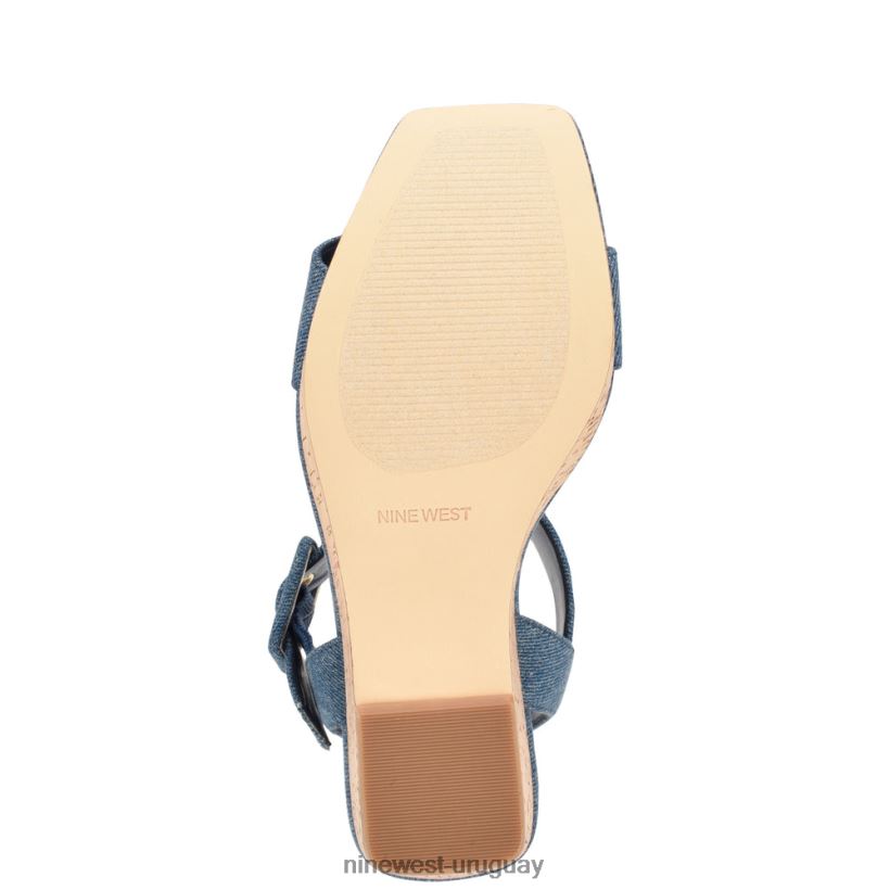 BD0422765 Nine West sandalias cuña cortes mezclilla azul