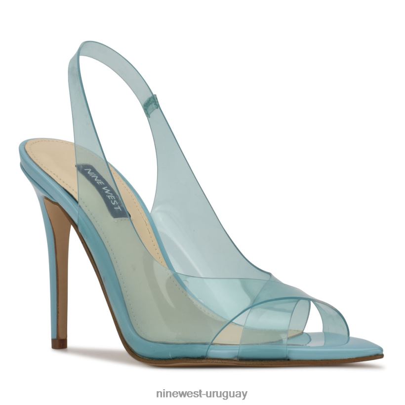 BD04221046 Nine West sandalias de tacón con tira trasera en lunares azul