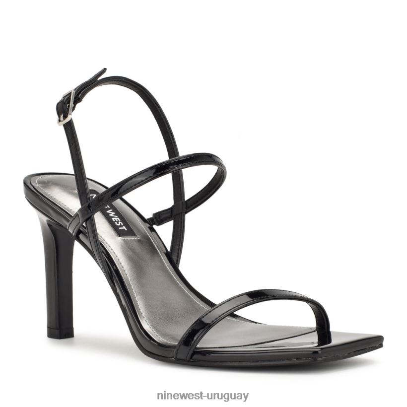BD0422165 Nine West sandalias con tacón y tira trasera Olah charol negro