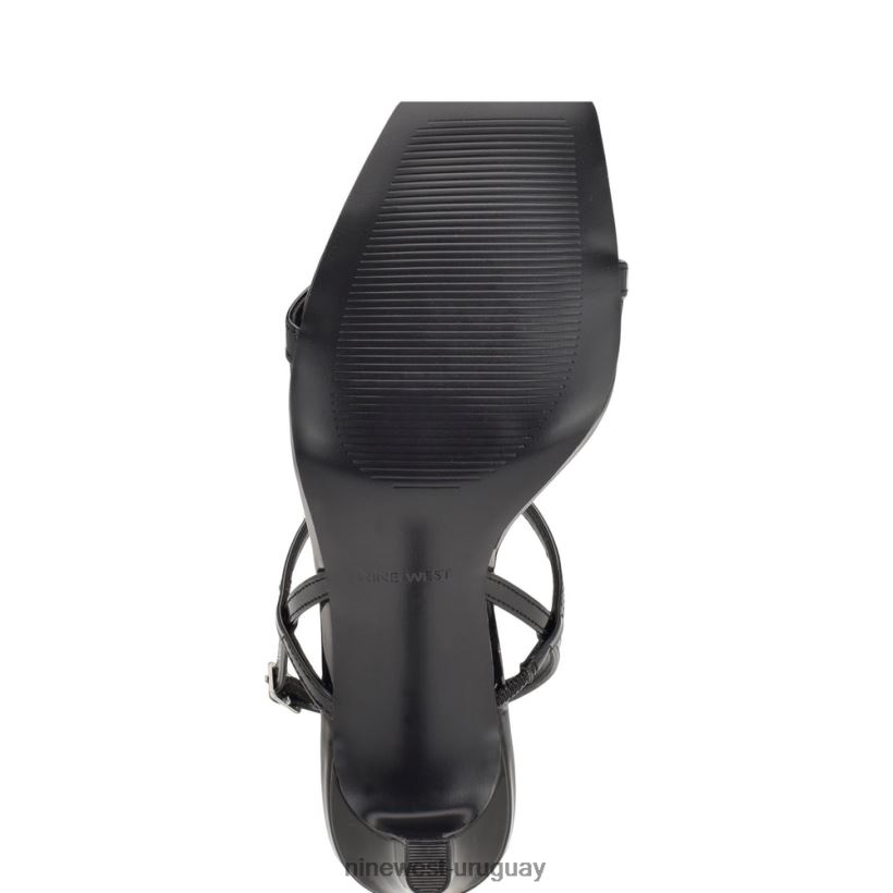 BD0422165 Nine West sandalias con tacón y tira trasera Olah charol negro