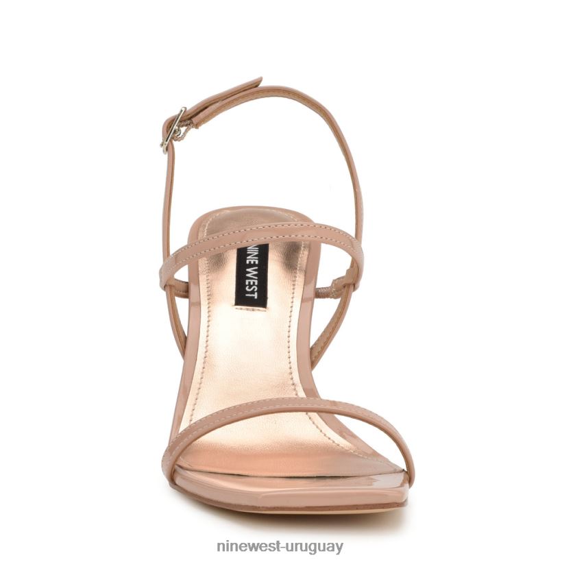 BD0422166 Nine West sandalias con tacón y tira trasera Olah patente apenas desnuda