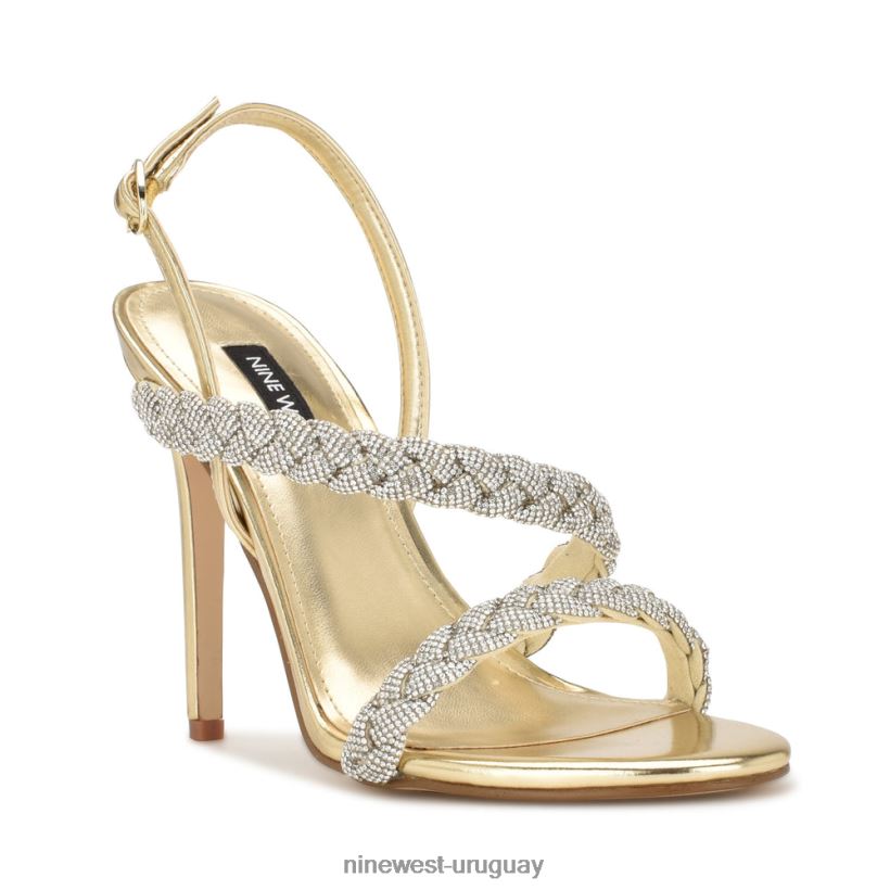 BD0422396 Nine West sandalias tiff de tacón con tira trasera cristal platino