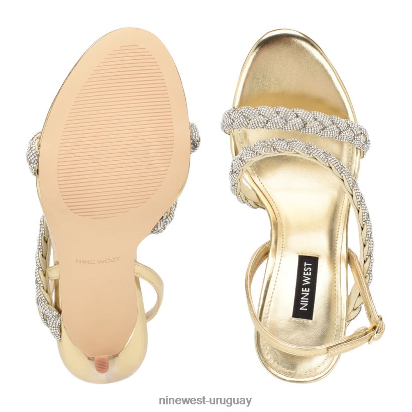 BD0422396 Nine West sandalias tiff de tacón con tira trasera cristal platino