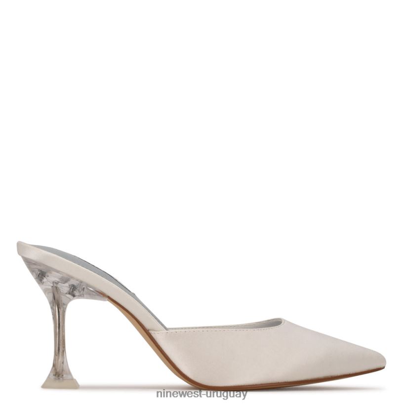 BD04222009 Nine West mules con punta puntiaguda satén blanco
