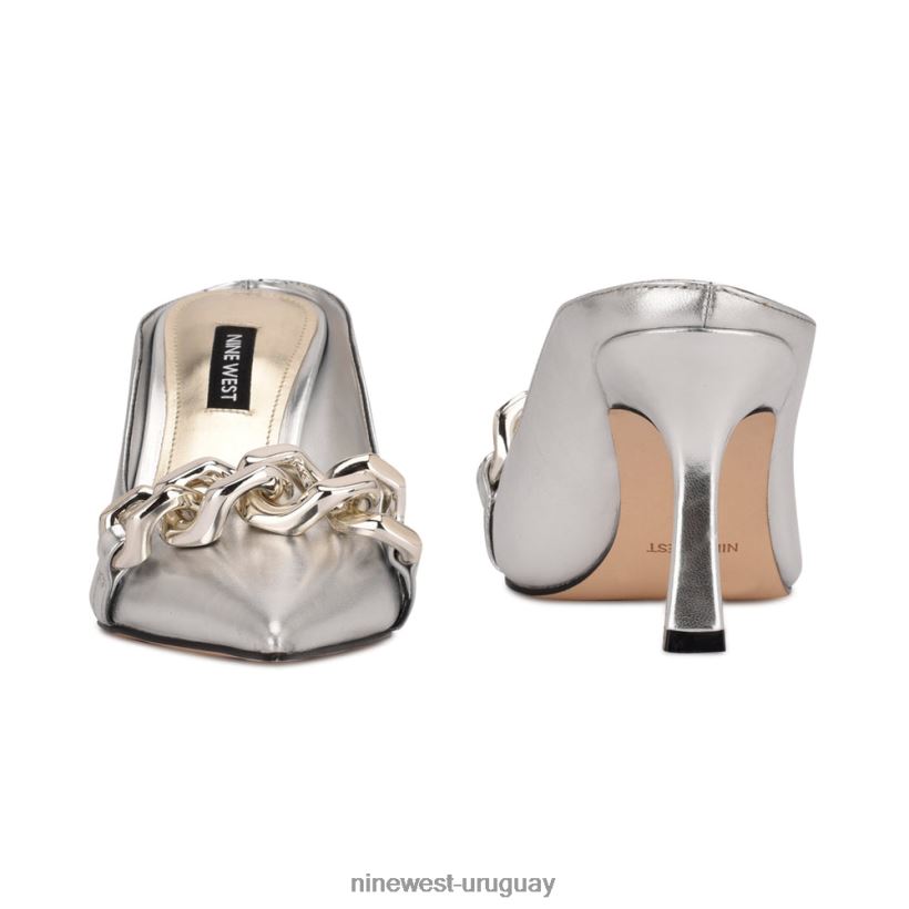 BD0422712 Nine West mules con tacón sauci plata
