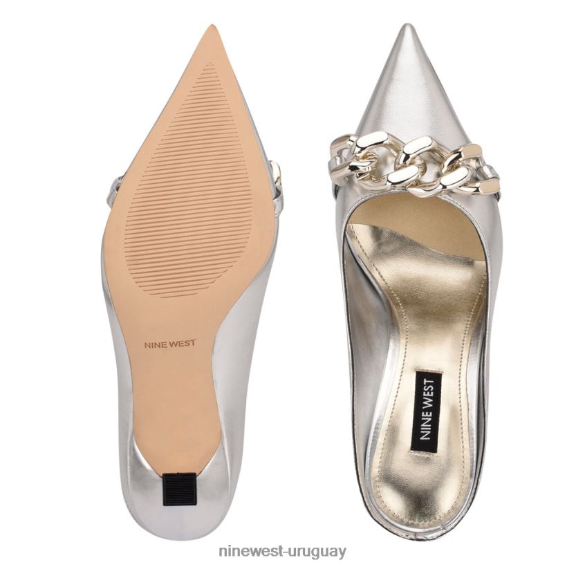 BD0422712 Nine West mules con tacón sauci plata