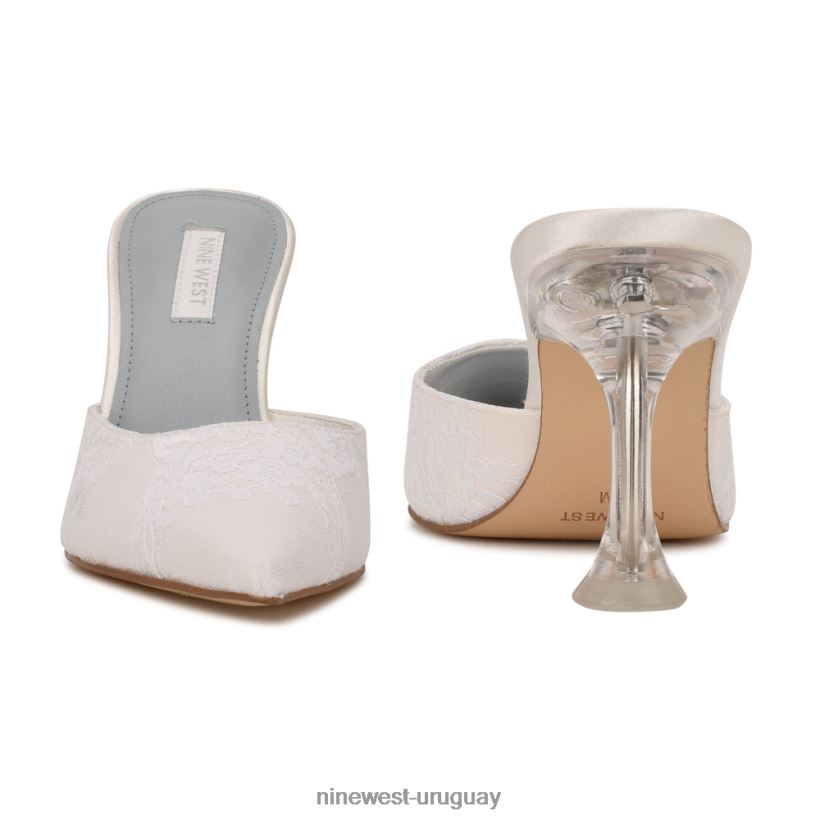BD0422739 Nine West mules con punta puntiaguda encaje blanco