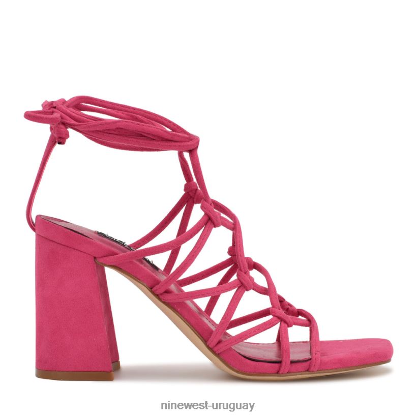 BD0422838 Nine West sandalias cruzadas al tobillo Glaven gamuza rosa