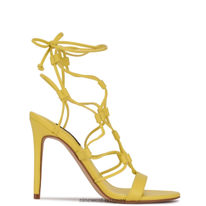 BD0422855 Nine West sandalias cruzadas en el tobillo nuevo amarillo