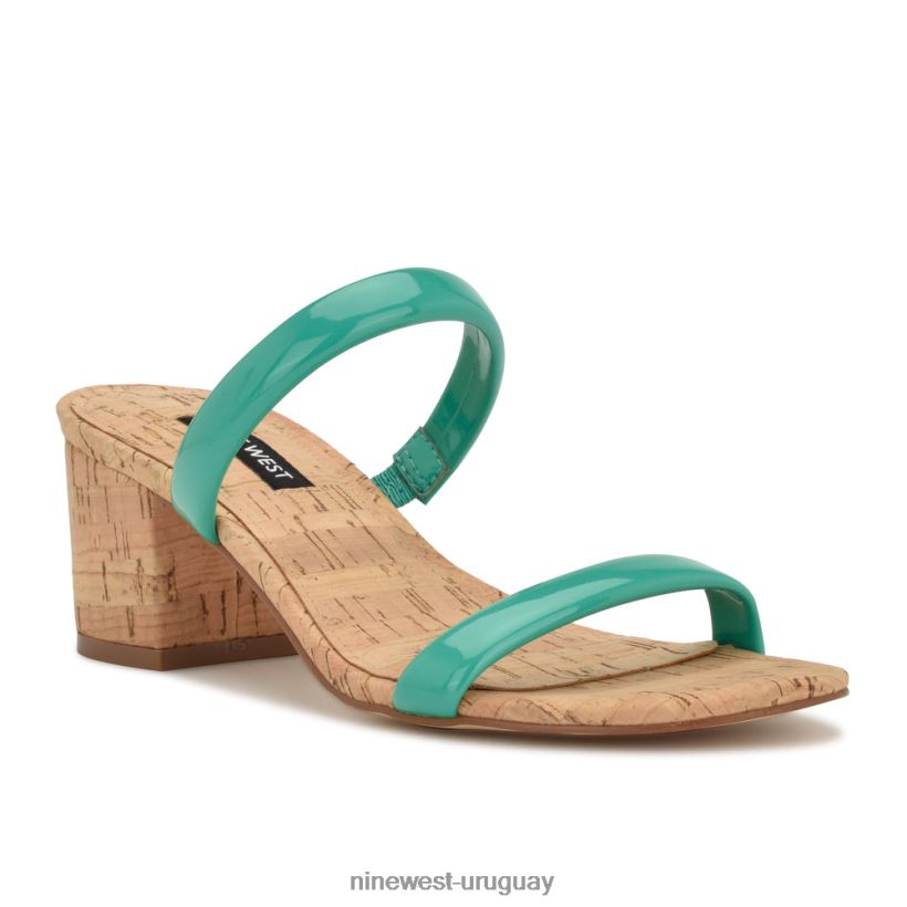 BD0422806 Nine West sandalias tae de tacón corcho verde esmeralda