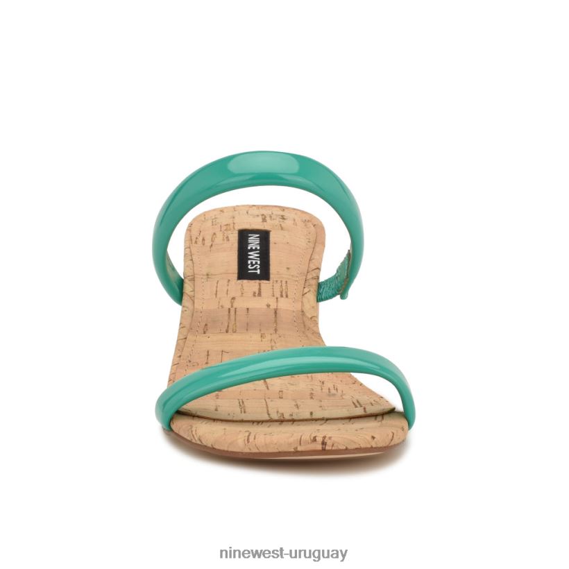 BD0422806 Nine West sandalias tae de tacón corcho verde esmeralda