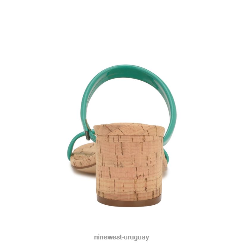 BD0422806 Nine West sandalias tae de tacón corcho verde esmeralda