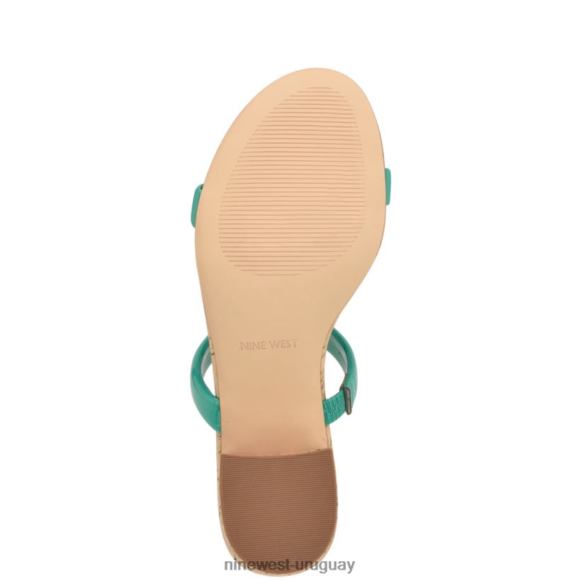 BD0422806 Nine West sandalias tae de tacón corcho verde esmeralda